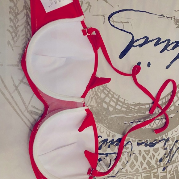 2/$25 Rare Kitty Cat Shaped Ears Bikini Bra Top Red SM Medium / Large XL Junior - Picture 4 of 7